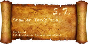 Stamler Terézia névjegykártya